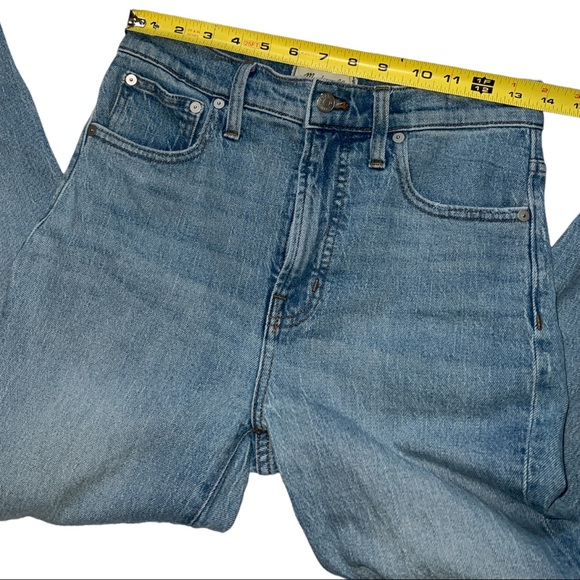 MADEWELL THE PERFECT VINTAGE HIGH RISE JEANS DISTRESSED RAW HEM SIZE 27 - Picture 12 of 15